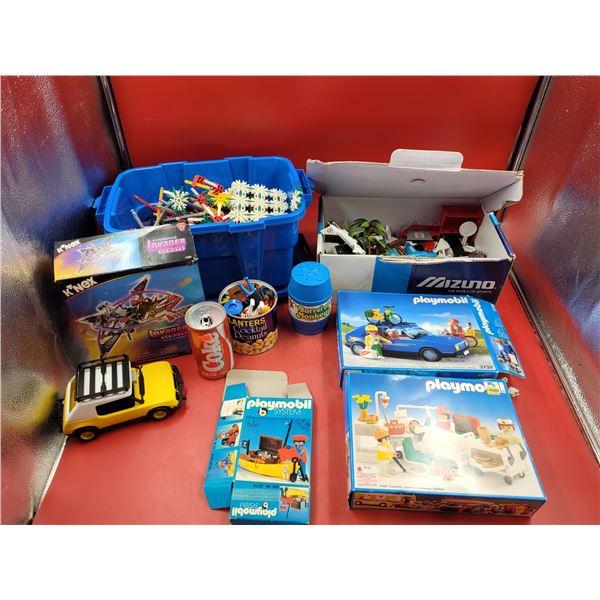 VTG Playmobil Boxes, K'Nex Building Toys, Pretend Play Toys, & Barrel of Monkeys