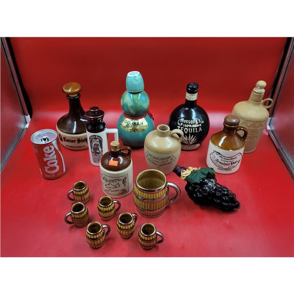 VTG Pottery Liquor Bottles/Decanters & Advertising Lot