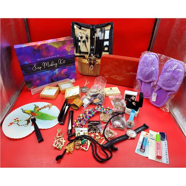 Costume Jewelry, Makeup/Nail Kit, Slippers, Soap Making Kit, Sensu Fans, & More
