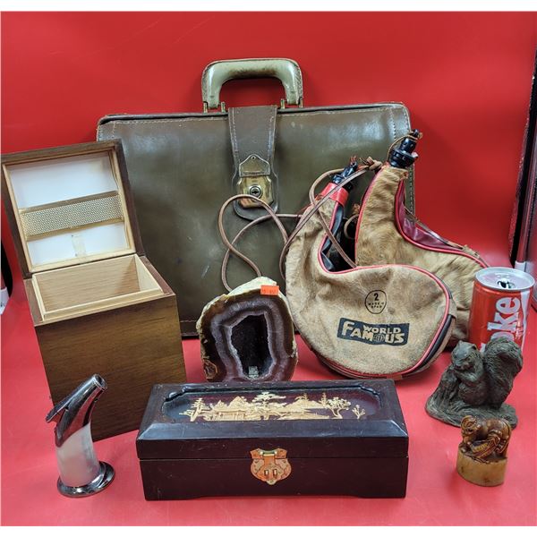 Leather Briefcase, Bota Bags, Geode, Chinese Jewelry Box, & More