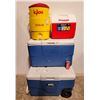 Image 1 : 2 Coleman Coolers/Igloo Cooler and 5 Gallon Drink Dispenser
