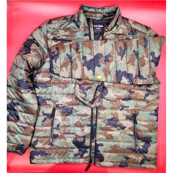 As New Men's Camo Puffer Jacket Size Large