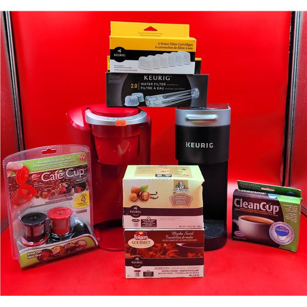 2 Keurig Coffee Makers/Coffee Pods Cleaners and Filters