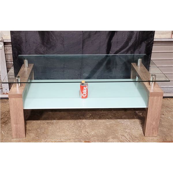 Contemporary Glass/Wood Coffee Table