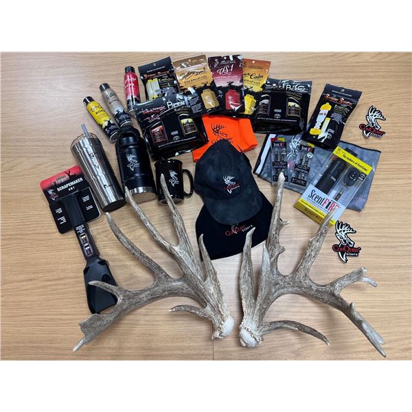 Huge Whitetail Antlers and Super Deluxe Hunters Package from Conquest Scents