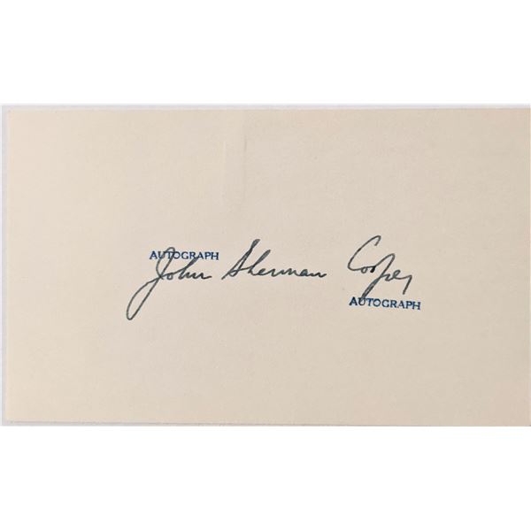 Kentucky Senator John Sherman Cooper autograph