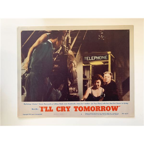 I'll Cry Tomorrow  original 1955 vintage lobby card