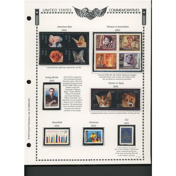 2002 United States Commemorative Stamp Set