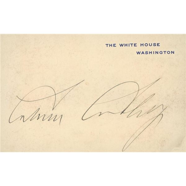 Calvin Coolidge signature cut. GFA Authenticated