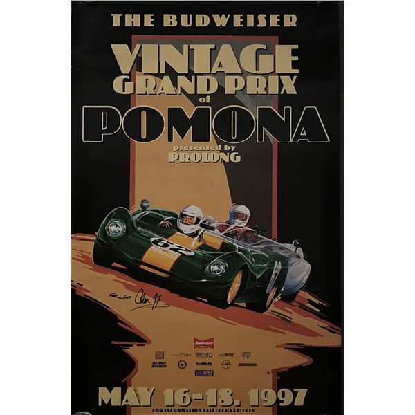 Signed original 1997 Budweiser Vintage Grand Prix of Pomona poster.