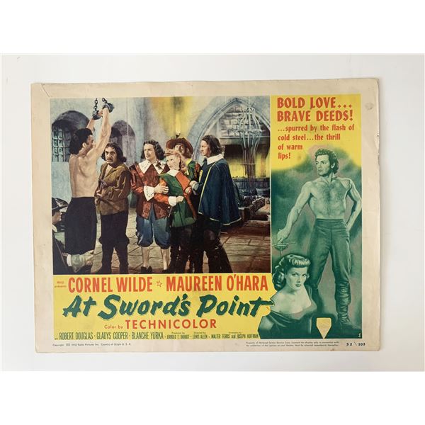 At Sword's Point original 1952 vintage lobby card