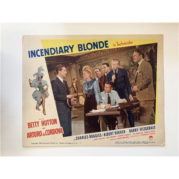 Incendiary Blonde original 1945 vintage lobby card