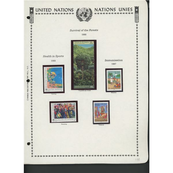 United Nations New York Stamps 1987-1988