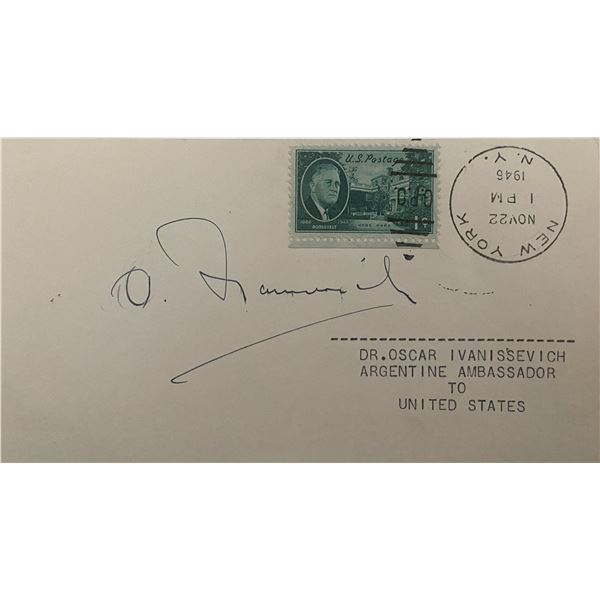 Oscar Ivanissevich signed 1946 cover