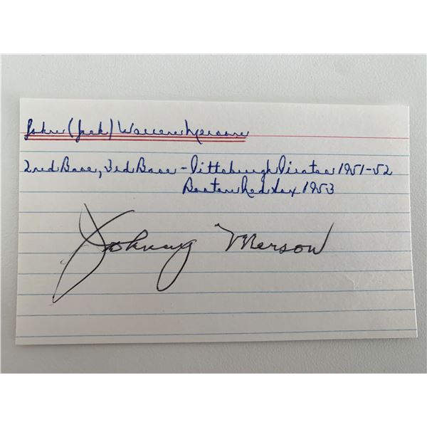Johnny Merson original signature