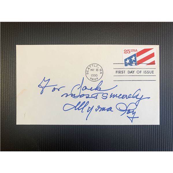 Myrna Loy signed 1990 first day cover