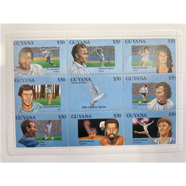 Sports Greats Guyana  Stamp Set