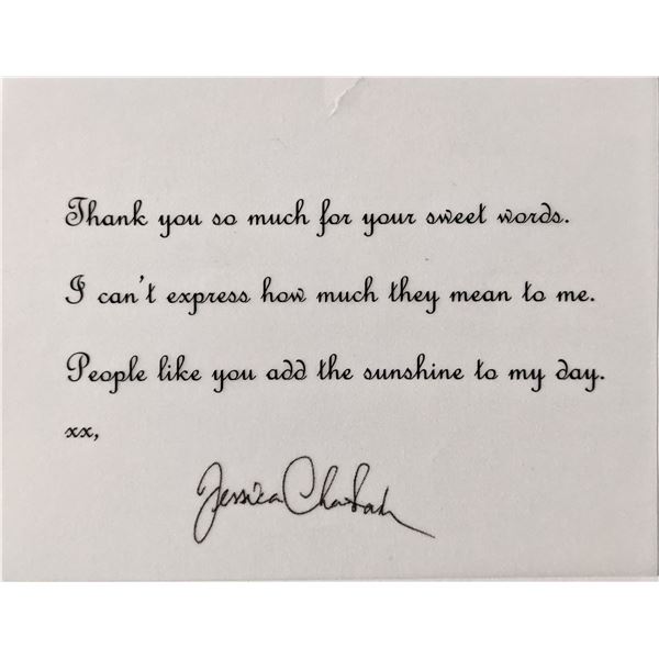 Jessica Claytah signed note