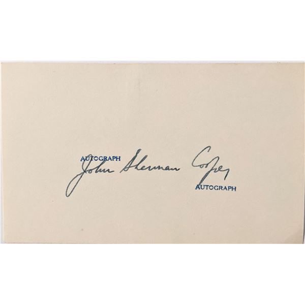 Kentucky Senator John Sherman Cooper autograph