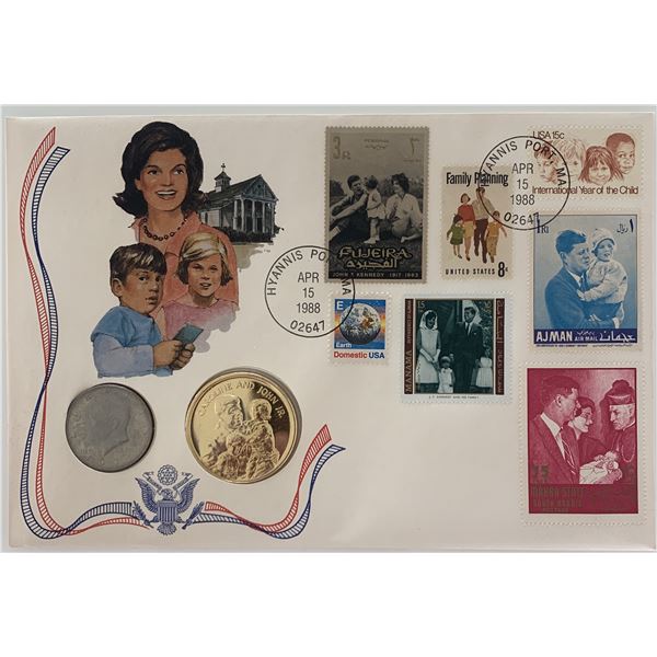 John F. Kennedy commemorative cover with coin