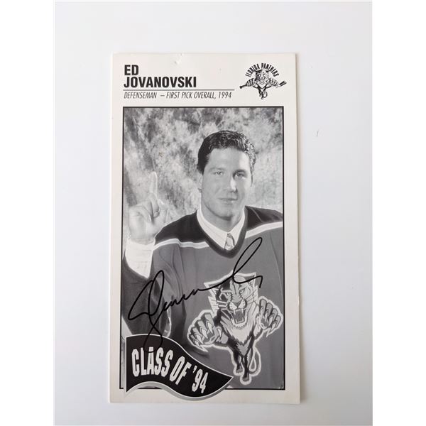 Ed Jovanovski Florida Panthers signed trading card