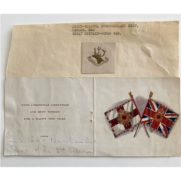 LT. Colonel Barlow Signed WWII Distinguished Service Order