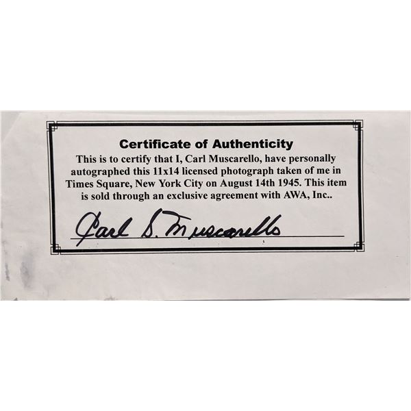 Sailor Carl Muscarello signed certificate