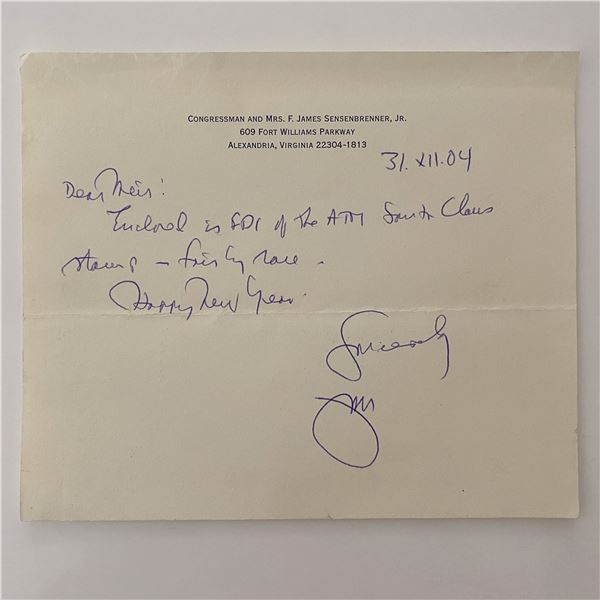 Jim Sensenbrenner signed letter