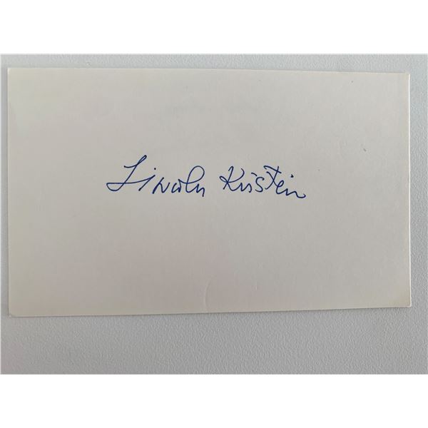 Lincoln Kirstein original signature