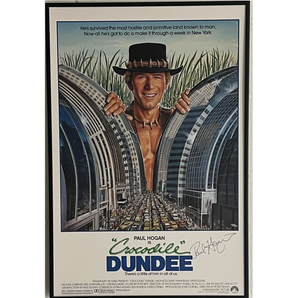 Paul Hogan signed Crocodile Dundee original mini poster custom framed
