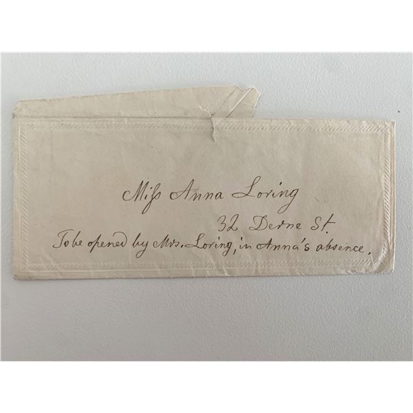 Unsigned Anna Loring addressed envelope