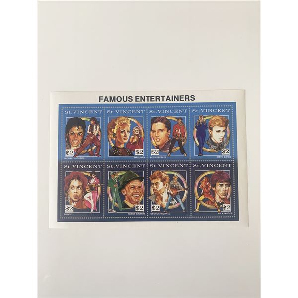 Famous Entertainers Commemorative Stamp Set - St. Vincent