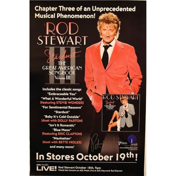 Rod Stewart signed promo poster