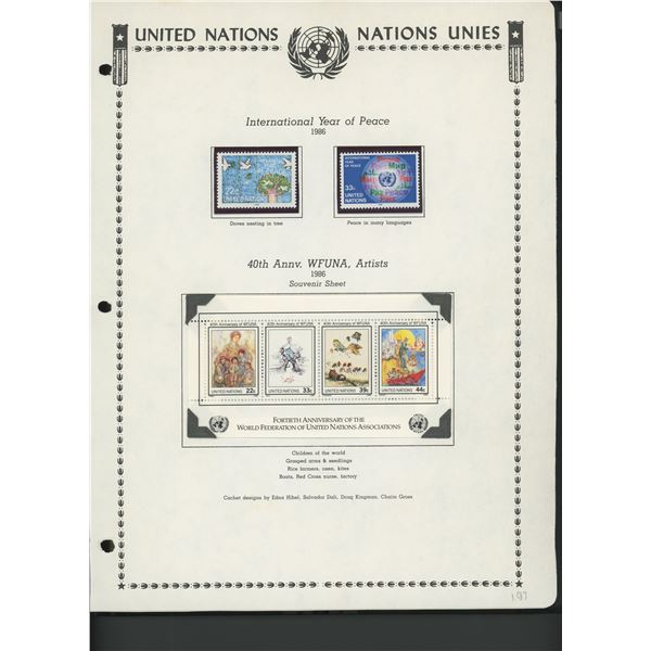 United Nations New York Stamps 1986