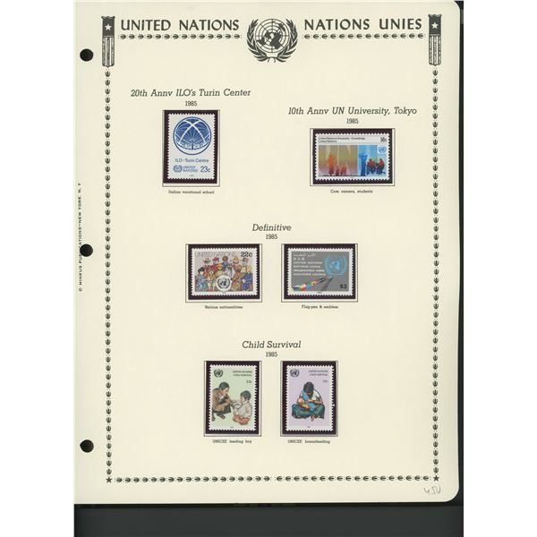 United Nations New York Stamps 1985