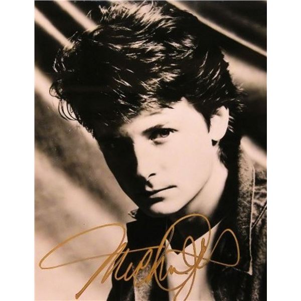 Michael J. Fox signed portrait photo