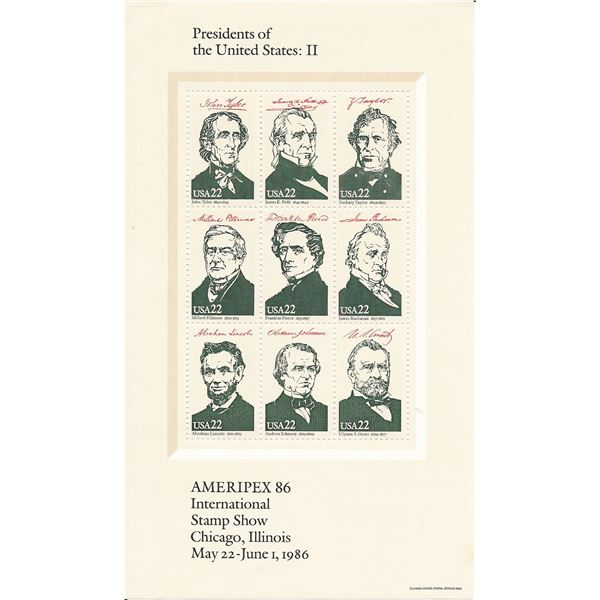 Presidents of the United States: II Souvenir Stamp Sheet