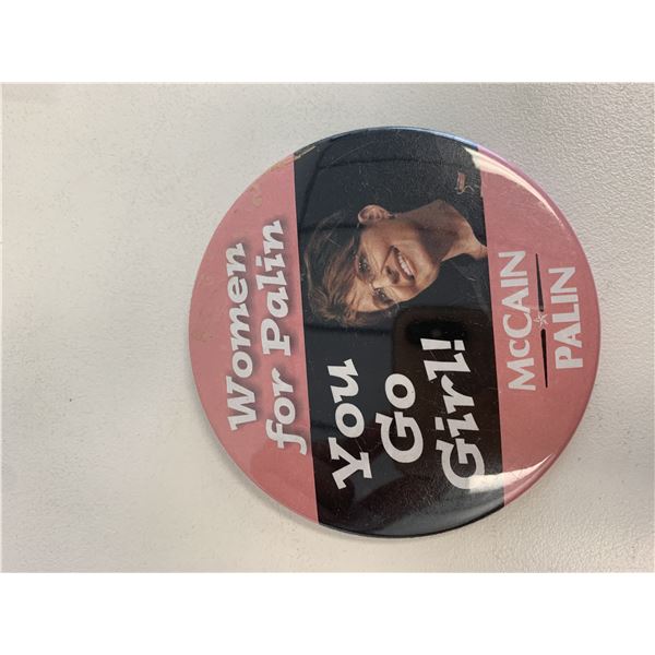 Women for Palin You Go Girl McCain Palin pin
