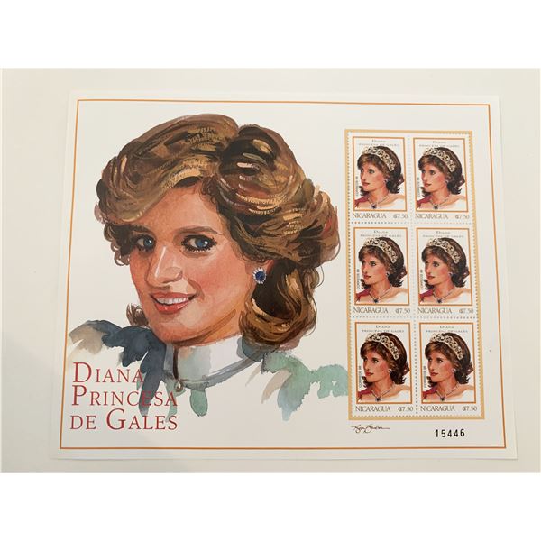 Nicaragua Diana Princess of Wales commemorative stamp set