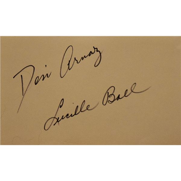 Desi Arnaz and Lucille Ball signature slip
