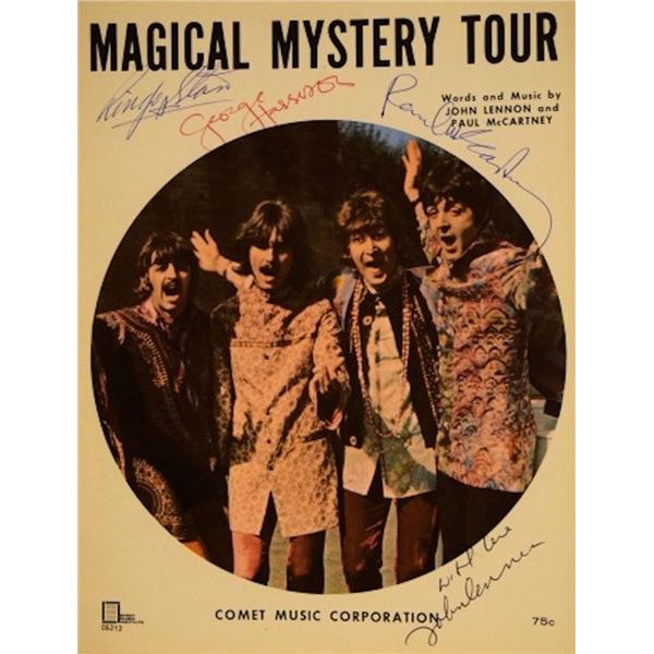 The Beatles signed music book