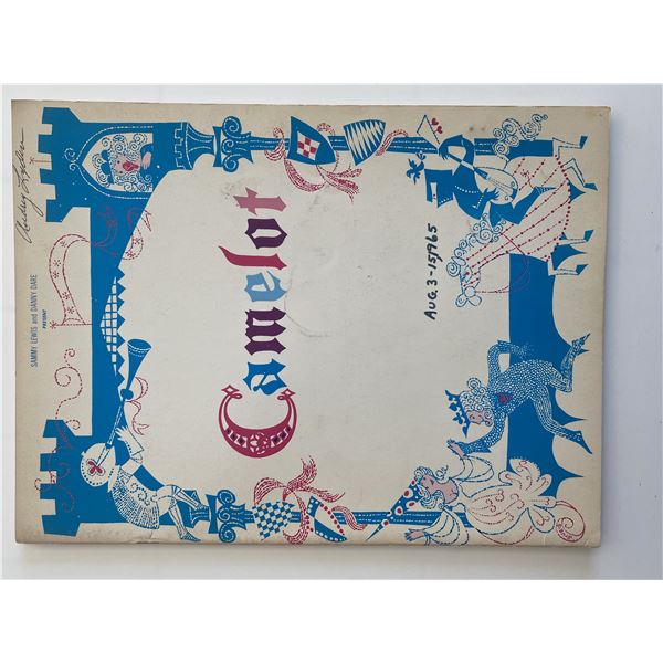 Howard Keel, Ron Husmann, and Linda Bennett signed Camelot program