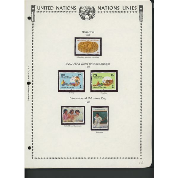United Nations New York Stamps 1988