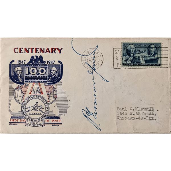 Paul E. Gouras signed FDC. 4 x 7 inches.