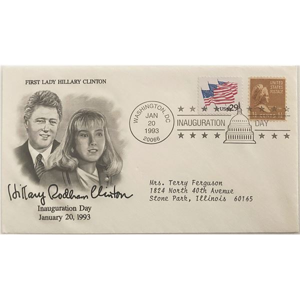 First Lady Hillary Clinton Inauguration Day 1993 First Day Cover