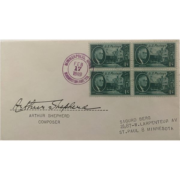 Composer Arthur Shepherd signed 1949 cover