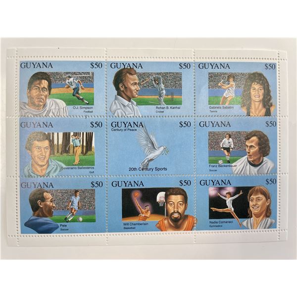Sports Greats Guyana  Stamp Set