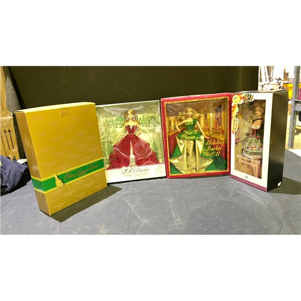 4 ASSORTED BARBIE DOLLS INCLUDING; FESTIVALS OF THE WORLD OKTOBERFEST, HOLIDAY BARBIE 2011, HOLIDAY