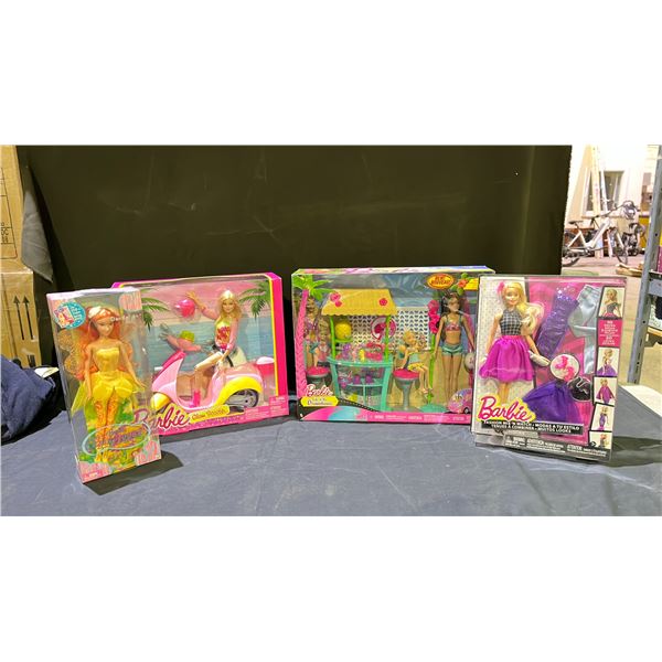4 ASSORTED BARBIE DOLLS INCLUDING; FAIRYTOPIA DANDELION, FASHION MIX 'N MATCH, GLAM SCOOTER & LIFE