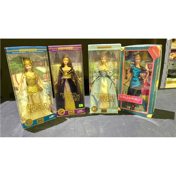 4 ASSORTED BARBIE DOLLS OF THE WORLD INCLUDING; PRINCESS OF THE VIKINGS, PRINCESS OF THE FRENCH